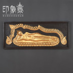 印象泰 壁挂 东南亚浮雕手工雕刻金箔画泰式卧佛 木质墙面装饰画 