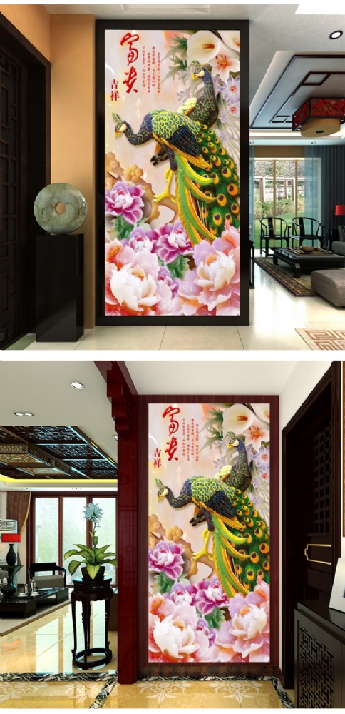 定制3D立体玄关壁纸客厅走廊 竖版过道墙纸背景墙现代简约壁画 5d